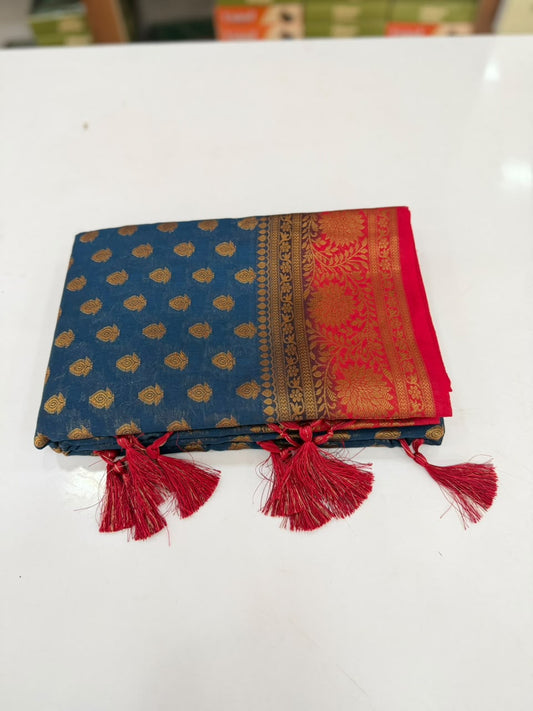 🌹 Golden Rose Saree