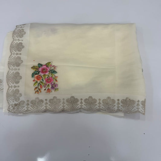 Glacing georgette fancy saree